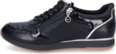 Tamaris dames sneakers zwart goud