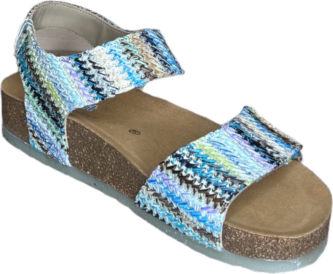 Q Fit Sandaal Mila combi turquoise (Maat - 38, Kleur - Blauw)