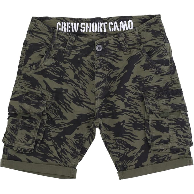 Heren Crew Short Camo Brushstroke Green