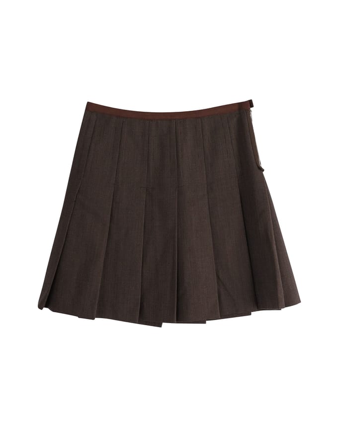 Geplooide rok van Marc Jacobs in bruine wol