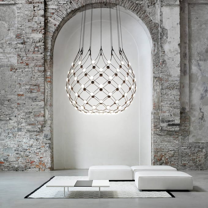 Luceplan Mesh Wireless hanglamp, Ø 100 cm, 3 m, Bluetooth