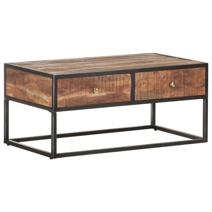 vidaXL - Salontafel - 90x50x40 - cm - ruw - acaciahout