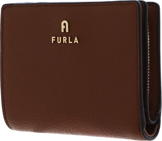 FURLA Leren Portemonnee Camelia Compact Wallet Cognac H Bruine