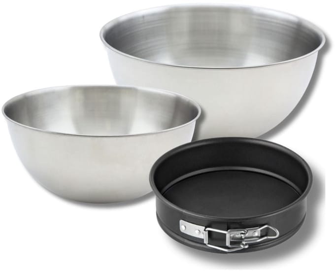 Bakkerset met mini taartvorm 16 cm, 2 mengkommen en 1 spatel Zenker