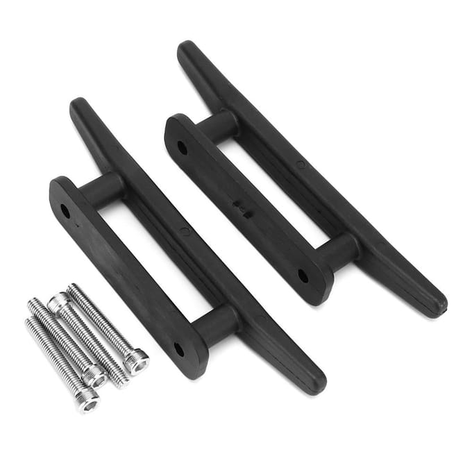 Paire de taquets d'ancrage d'amarrage marin avec vis pour kayak, bateau, canoë, accessoires black