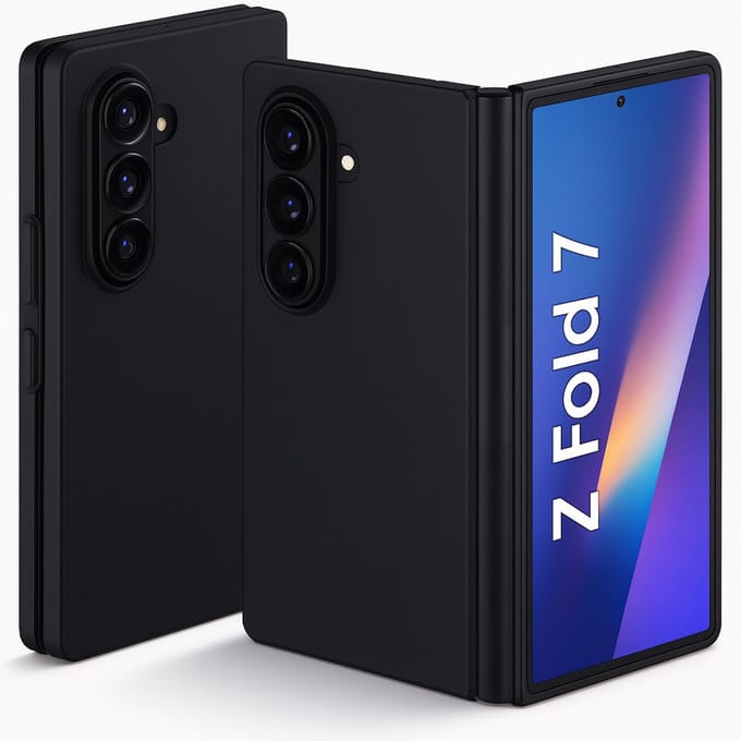 Hoesje geschikt voor Samsung Galaxy Z Fold 7 - Mat Back Case Zwart