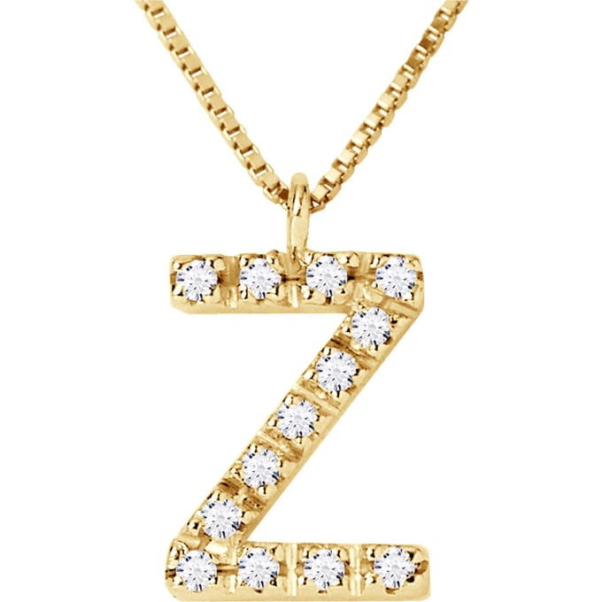 Collar ABC Diamonds 0.06 Cts LETTER "Z" Yellow Gold 18k
