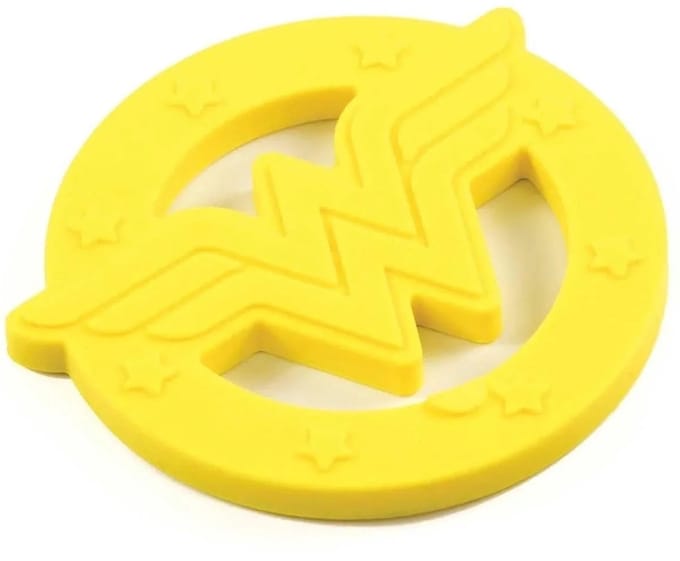 Bumkins - Silicone Teether Siliconen Baby Bijtring – Verzachtend Siliconen Bijtspeeltje voor Doorkomende Tandjes – Gemakkelijk Vast te Houden – DC Comics Wonder Woman