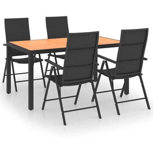 vidaXL - 5-delige - Tuinset - zwart - en - bruin