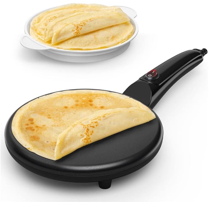 RONN® Pannenkoekenmaker - Pancake maker - Pannenkoek - Zwart - 7cm x 27cm x 27cm