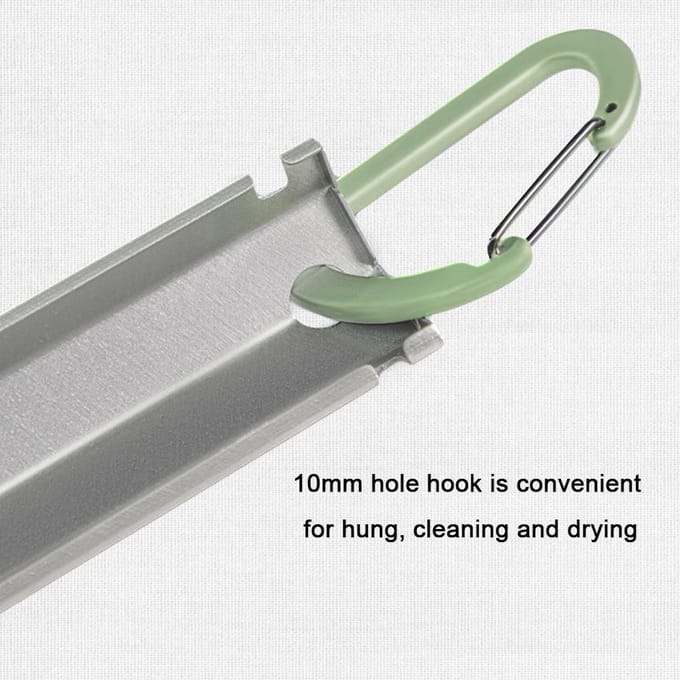 Multifunctionele kleine schop voor buiten, draagbare handschep, lichtgewicht titanium tuinschep, graven zilver