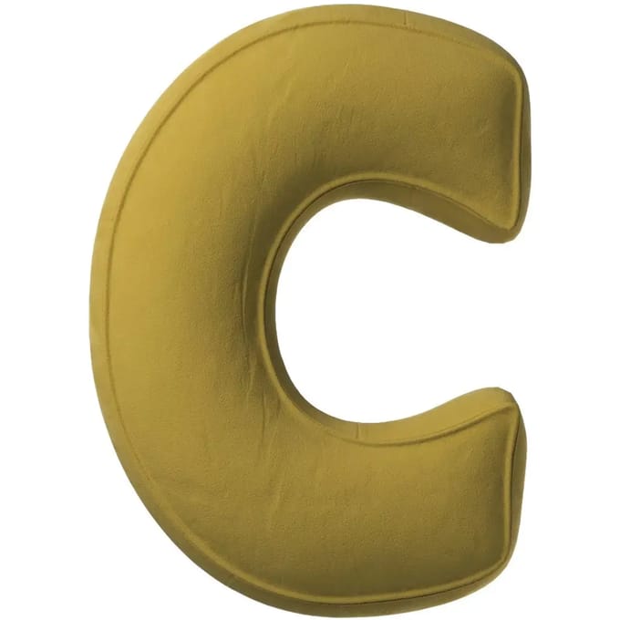 Kussen letter c Yellow Tipi Posh Velvet