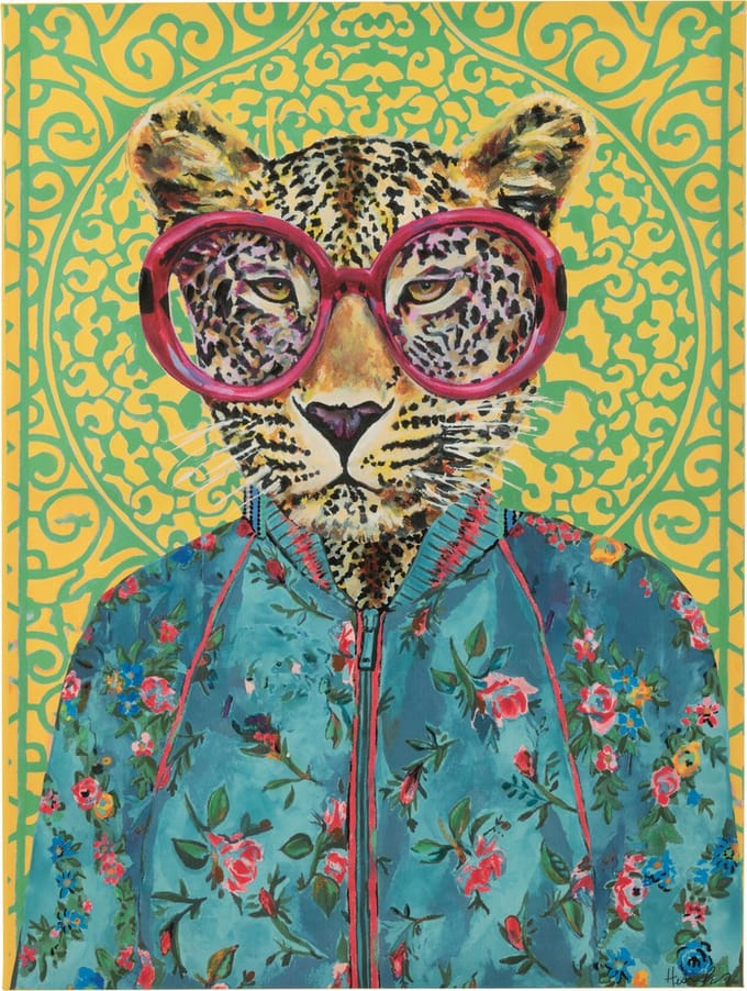 J-Line wanddecoratie Tijger Popart - canvas - mix - large