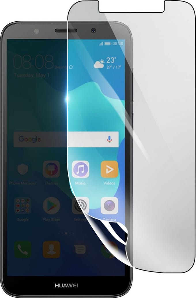 3mk, Geschikt voor Huawei Y5 2018, Schokbestendige Hydrogel Screenprotector, Transparant