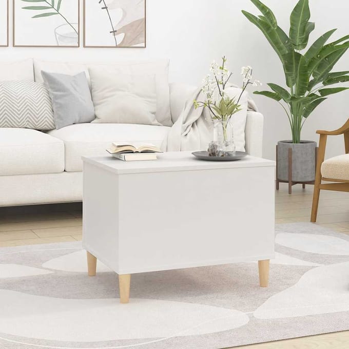vidaXL - Salontafel - 60x44,5x45 - cm - bewerkt - hout - wit