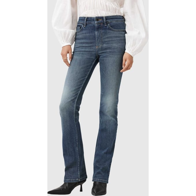 AllSaints Haldan Slim Bootcut Washed Indigo Größe: W27 | Slim Jeans Outlet | Damen | Blau