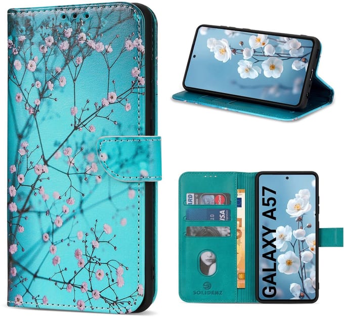 Solidenz Hoesje - geschikt voor Samsung Galaxy A57 Bookcase - Telefoonhoesje met Pasjeshouder - Sierkers