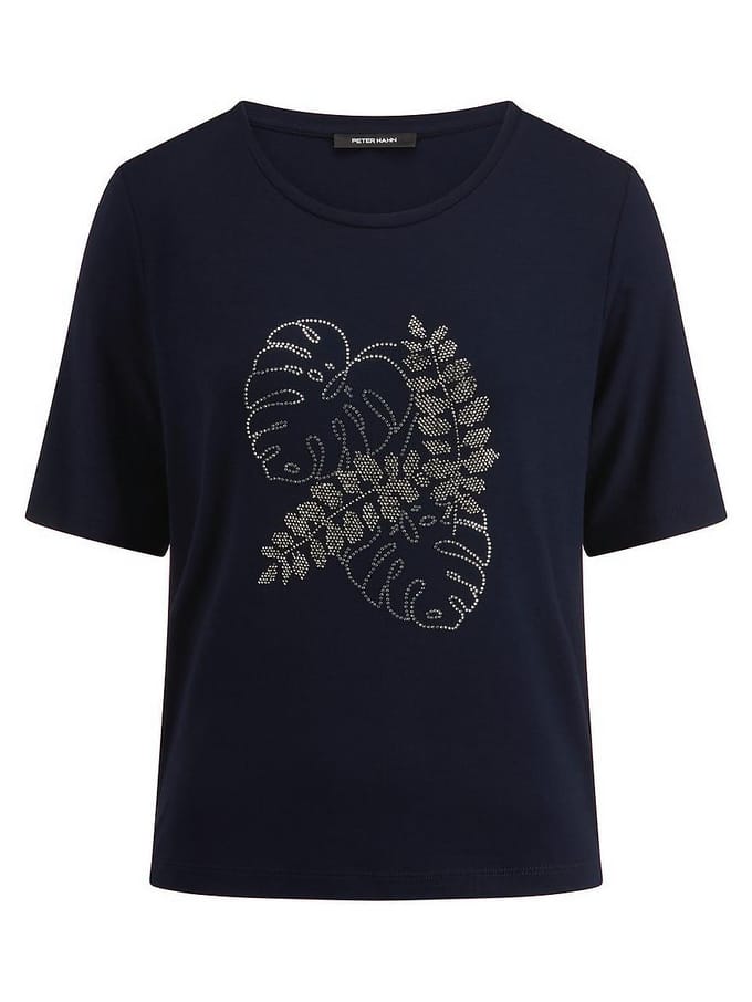 Shirt ronde hals Van Peter Hahn blauw