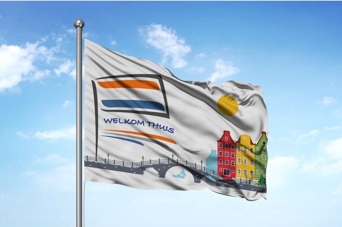 Welkom Thuis Nederlandse Vlag 100x150cm