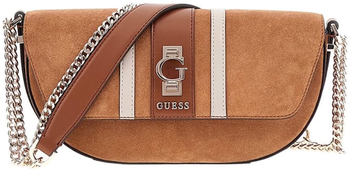 Guess Erenia Crossbodytas Kleine Dames - Leer - Cognac
