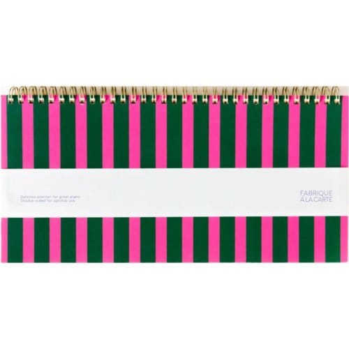 Fabrique - Weekplanner bureau - Gestreept roze en groen - Ongedateerd