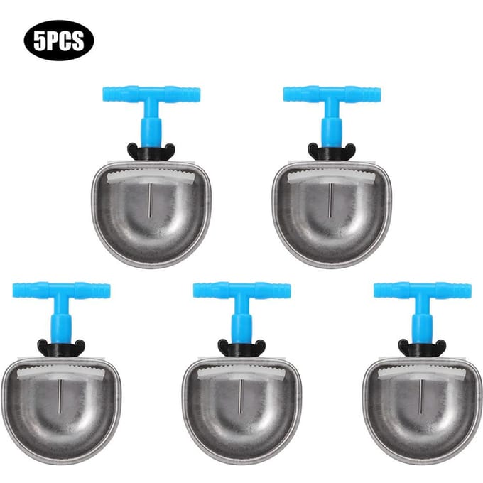 5 stuks RVS Automatische Konijnendrinker Nippel Drinkbak Waterbak Boerderijaccessoire Grote Bak gray