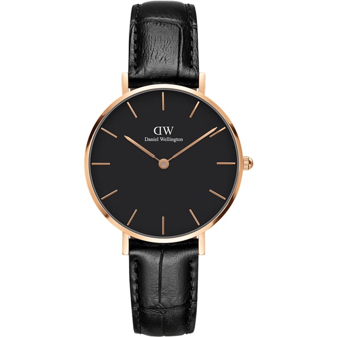 Daniel Wellington DW Watch Petite Reading Black Rose Gold 28mm