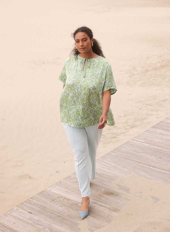 YEST CURVE Lara Tops - Botanic Green/Multi - maat X-0(44)