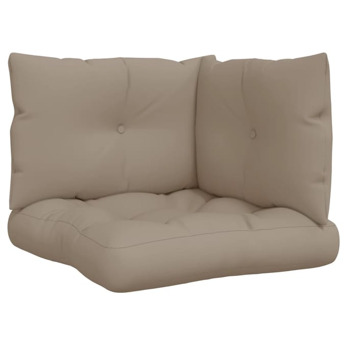vidaXL Palletkussens 3 st stof taupe