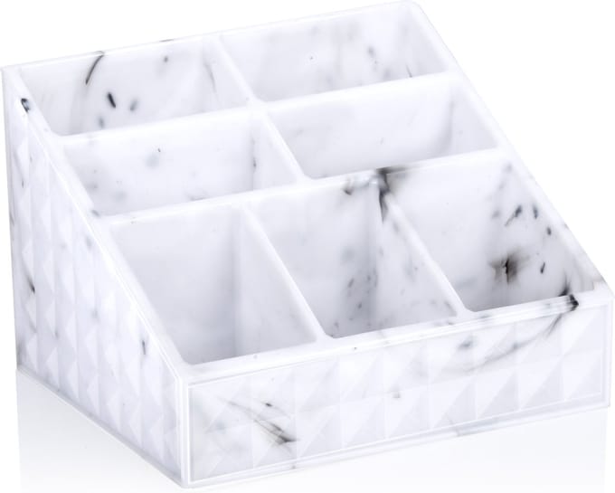 Edco Make-up organizer/opberger - 15 x 12 x 10 cm - marmer look