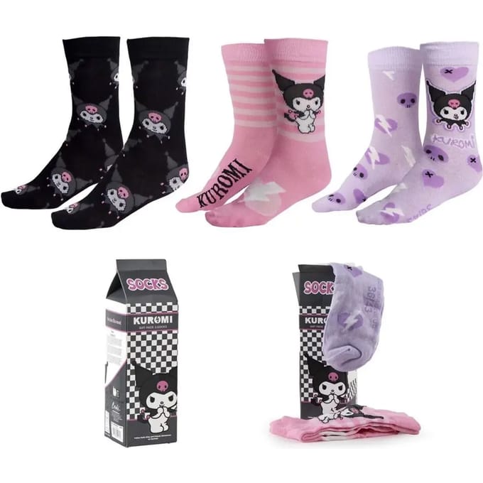 Hello Kitty - Anime Sokken - Kuromi - one size - voor Vrouwen - meerkleurig