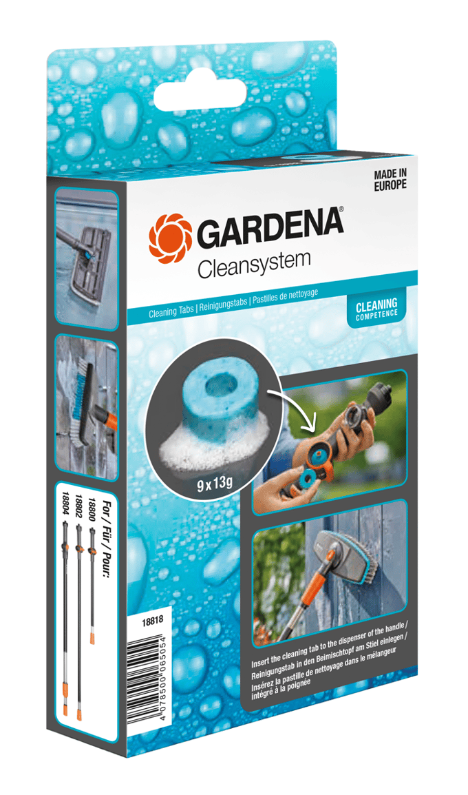 Gardena Cleansystem cleaning tabs, soap tabs for Cleansystem handles, wet cleaning