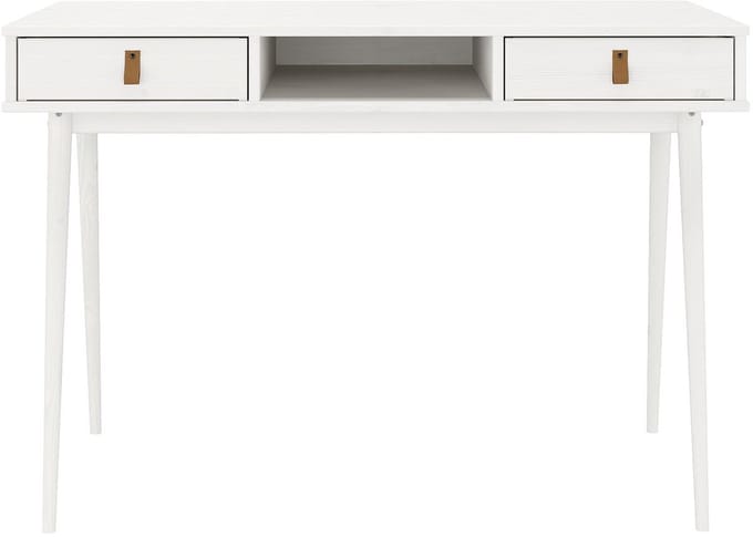 Bureau KIM met 2 lades van massief hout - Wit
