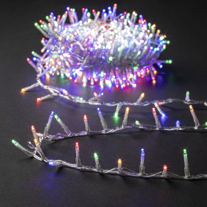 Feeric lights and christmas Clusterverlichting - gekleurd - 750 leds - 1875 cm - transparant snoer