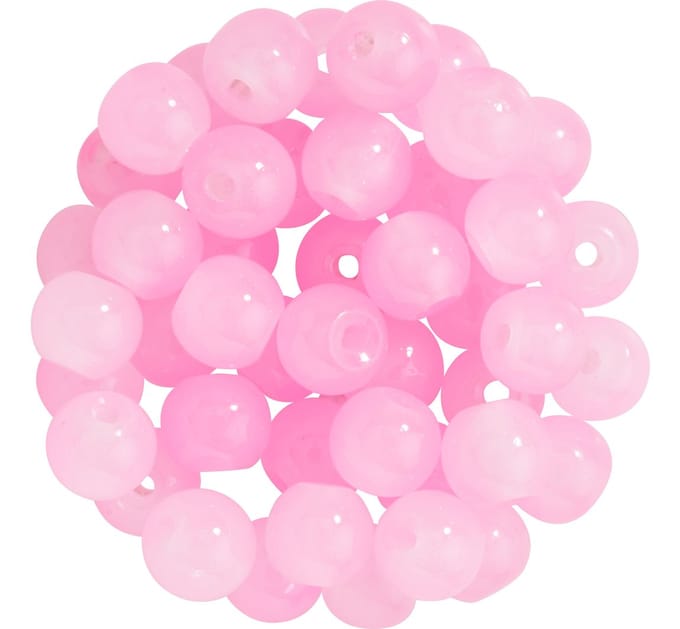 Glaskralen "Pastel", 6 mm - Roze