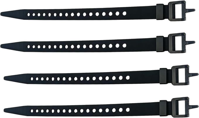 Kabelbinders - Verstelbare riemen - Veilige bevestiging - Snelle ontgrendeling - 4 stuks 30 cm - Zwart