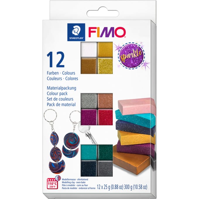 FIMO effect - ovenhardende boetseerklei - colour pack 12 kleuren sparkle colours