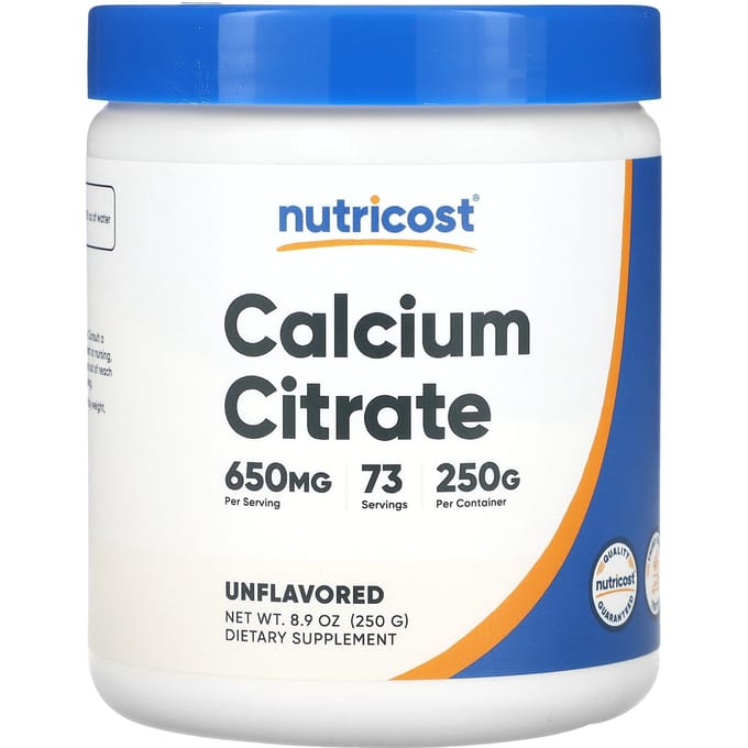 Nutricost, citrate de calcium, sans saveur, 250 g (8,9 onces)