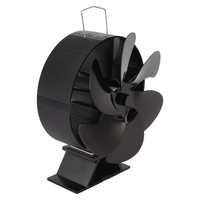 Ventilateur de cheminée à 6 pales Module thermoélectrique Ventilateur de poêle à bois Alimenté par la chaleur Bois Brûlant Air black