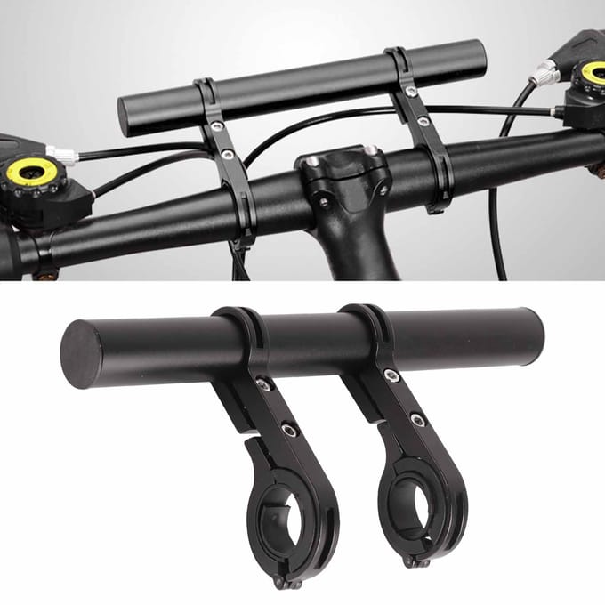 20CM Extendeur de Guidon de Vélo Multifonctionnel en Alliage d'Aluminium Support d'Extension Chronomètre de Vélo gray