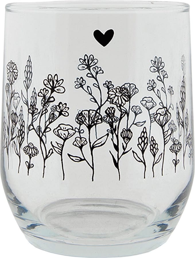 Clayre & Eef Waterglas 300 ml Glas Bloemen