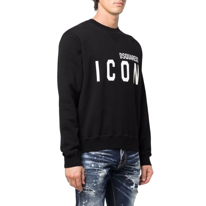 Dsquared2 Zwarte Sweatshirt Met Groot Logo En Iconisch Zwart Logo