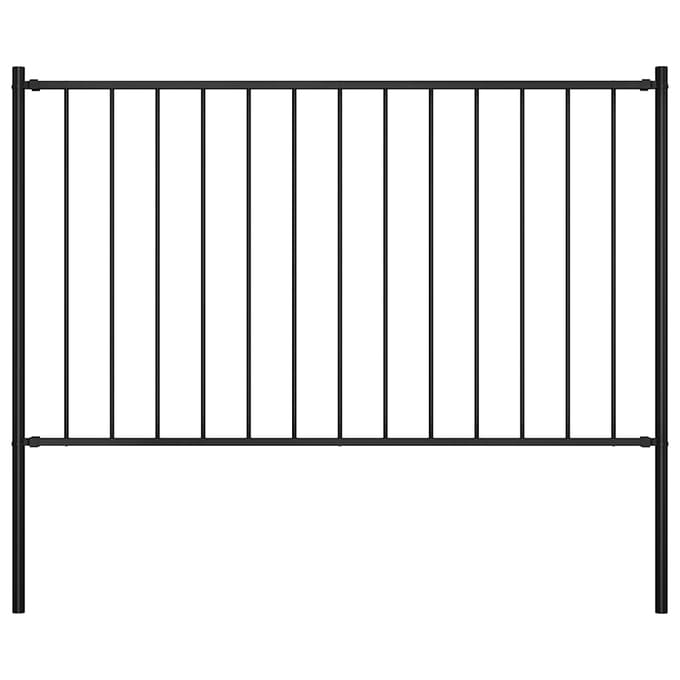 vidaXL - Schuttingpaneel - Woerden - met - stalen - palen - 1,7x1,25 - m - zwart