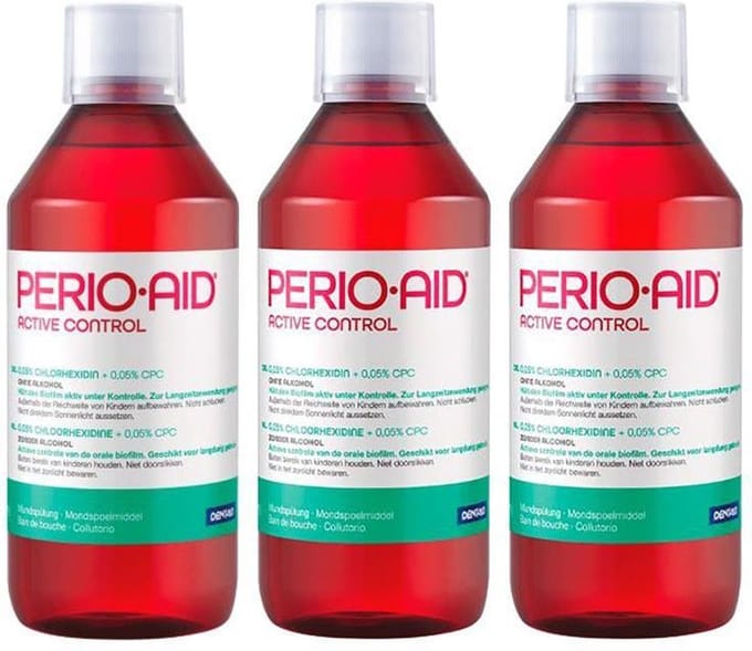3x Perio Aid Active Control 0,05% - mondspoelmiddel - 500ml