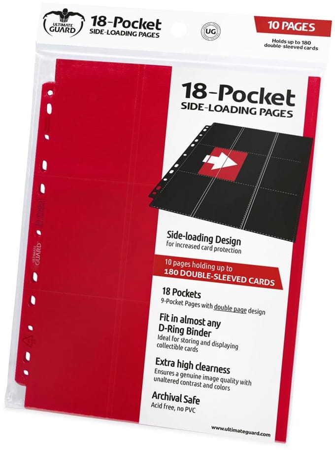 Ultimate Guard 18-Pocket Pages Side-Loading (10) - Red
