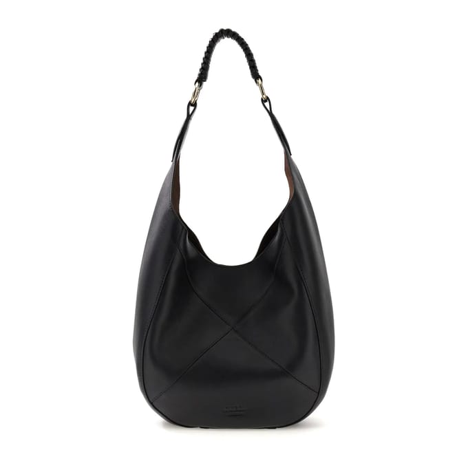 Guess Pauline Schoudertas Leder 25 cm - Dames - dark taupe logo