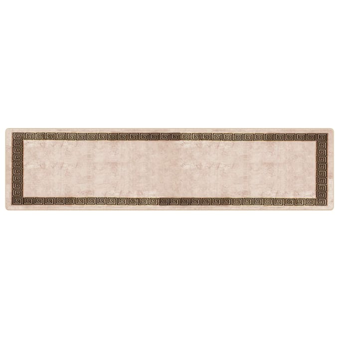vidaXL - Tapijt - Runner - MARSA - Beige - en - Zwart - 100 - x - 400 - cm