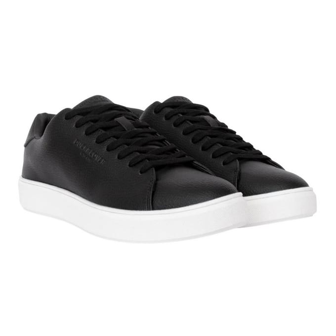 Duck and Cover Heren Kremes PU-trainers met lederlook (Zwart)