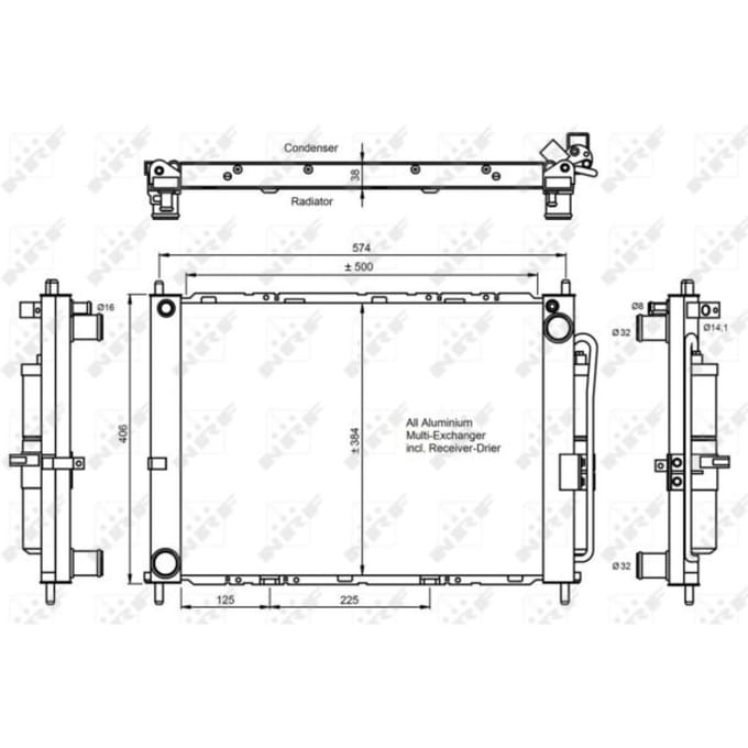 Condensor, airconditioning NRF 350068