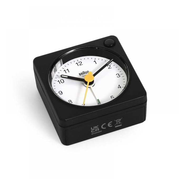 Braun BC02XBW - Wekker - Analoog - Reis - Zwart - Wit